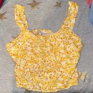 Floral Yellow Crop Top